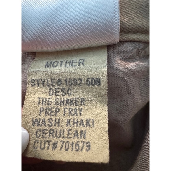 MOTHER The Shaker Prep Fray / Size 29 Khaki Cerulean Blue‎ Side Stripe (G) - Picture 10 of 12